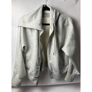 Gray Hoodie YPB Medium Light Grey with Full Zip Activewear